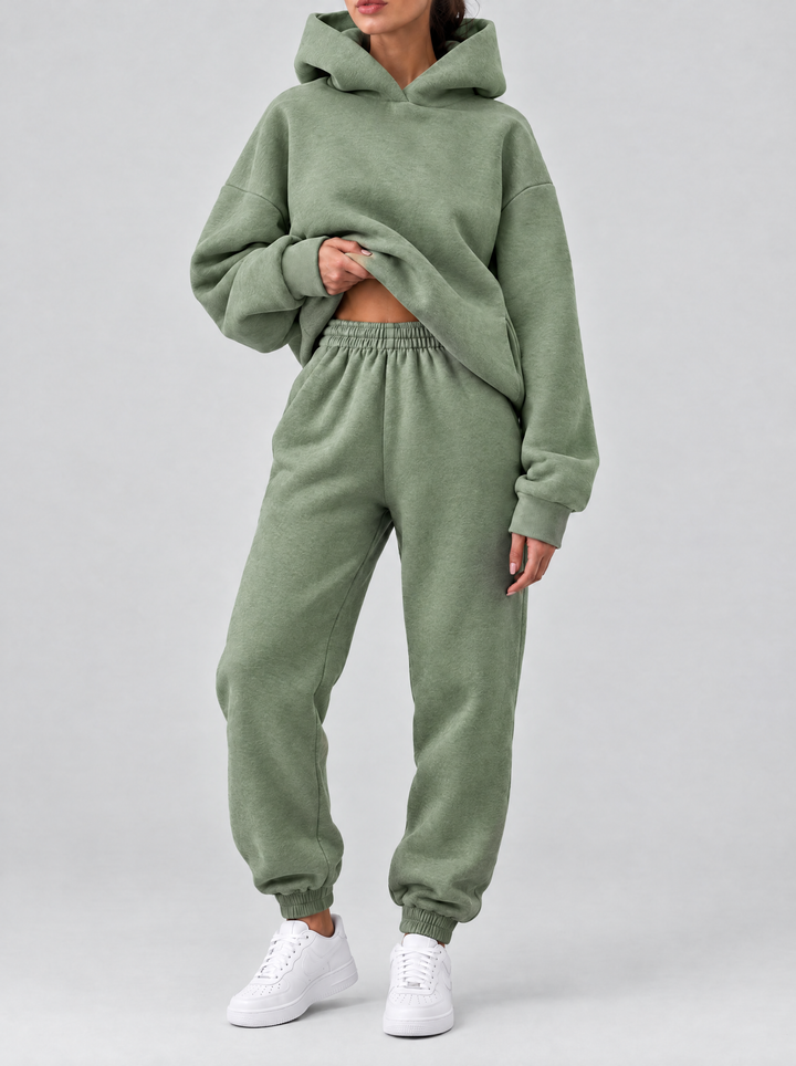 Remi hoodie and joggers lounge set, green