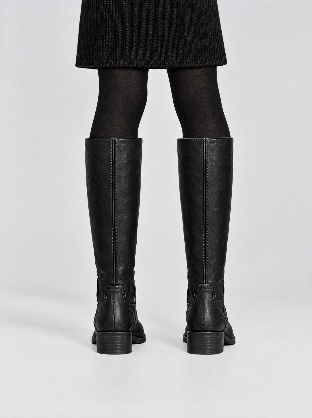 Megan knee high boots, back view, black