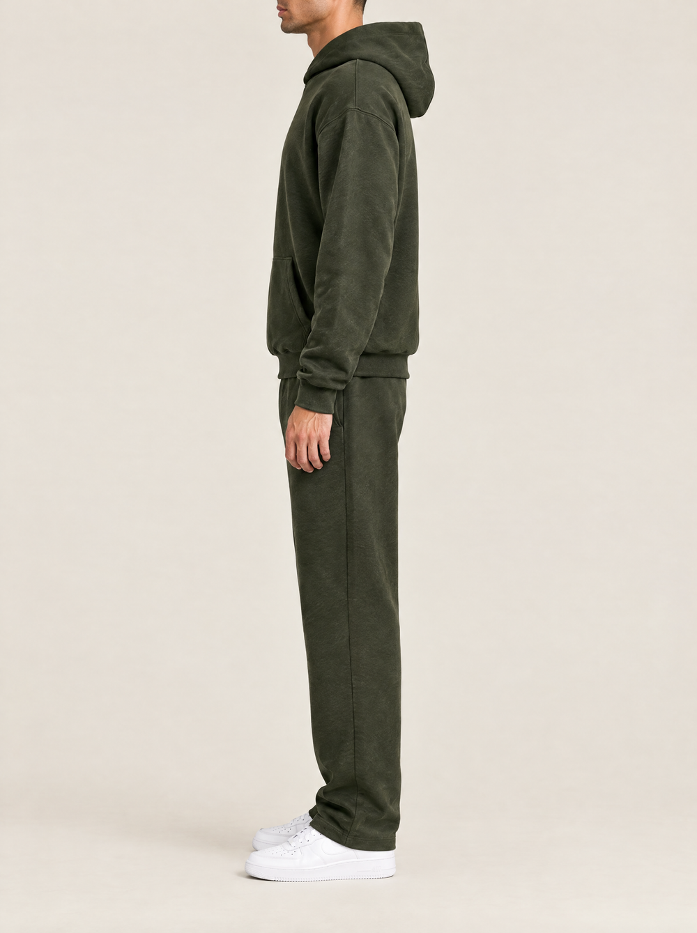 Jake tracksuit set, side view, green