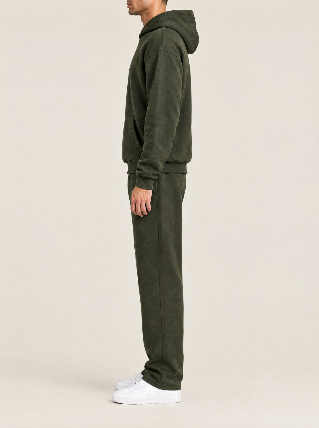 Jake tracksuit set, side view, green