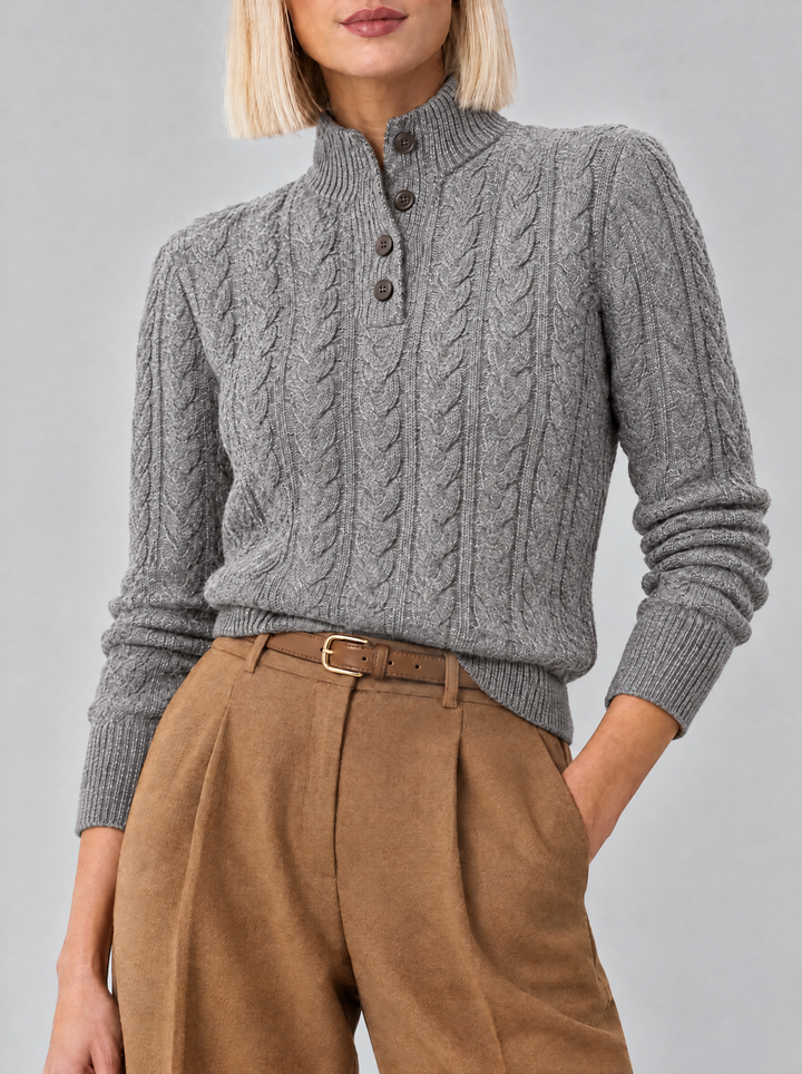 Arden cable knit sweater, gray