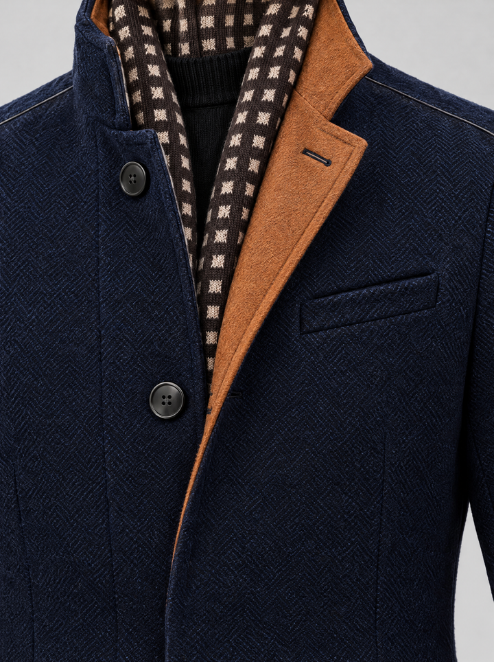 Hector overcoat stand collar and scarf insert, detail
