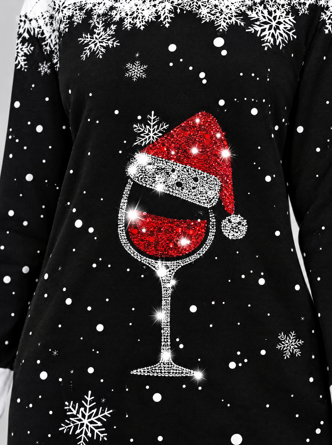 Noelle Christmas sweatshirt dress black, detail view