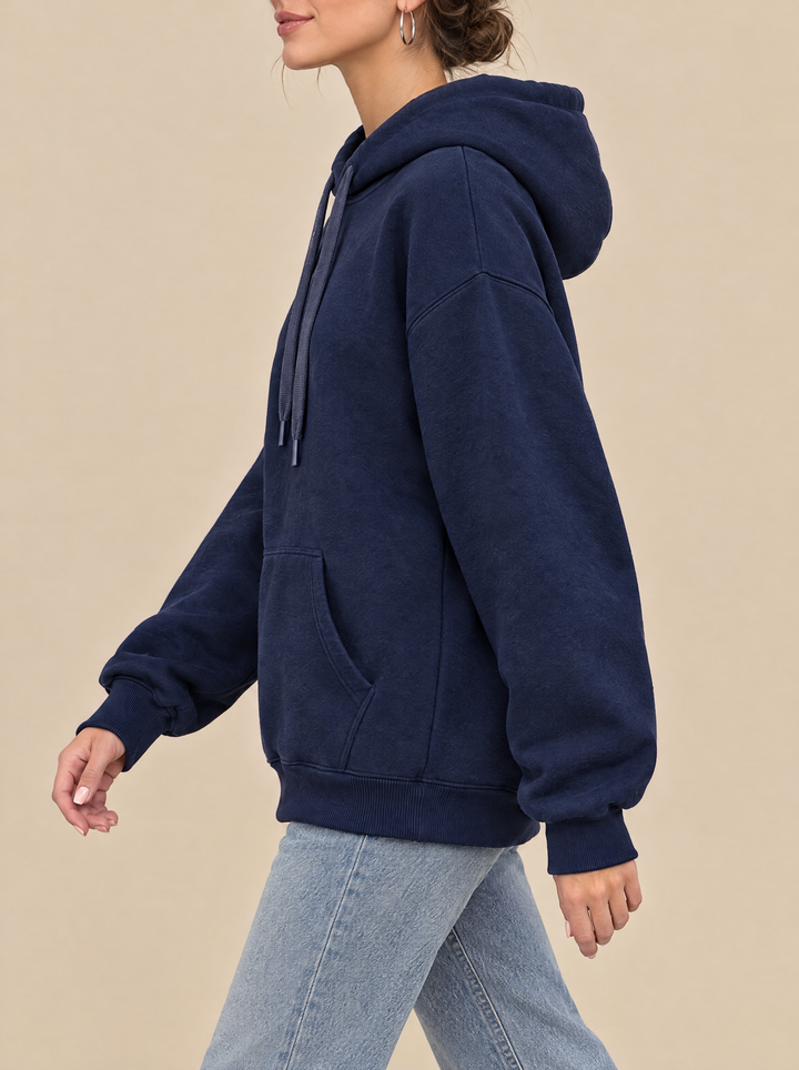 Esther oversized hoodie, navy, side view