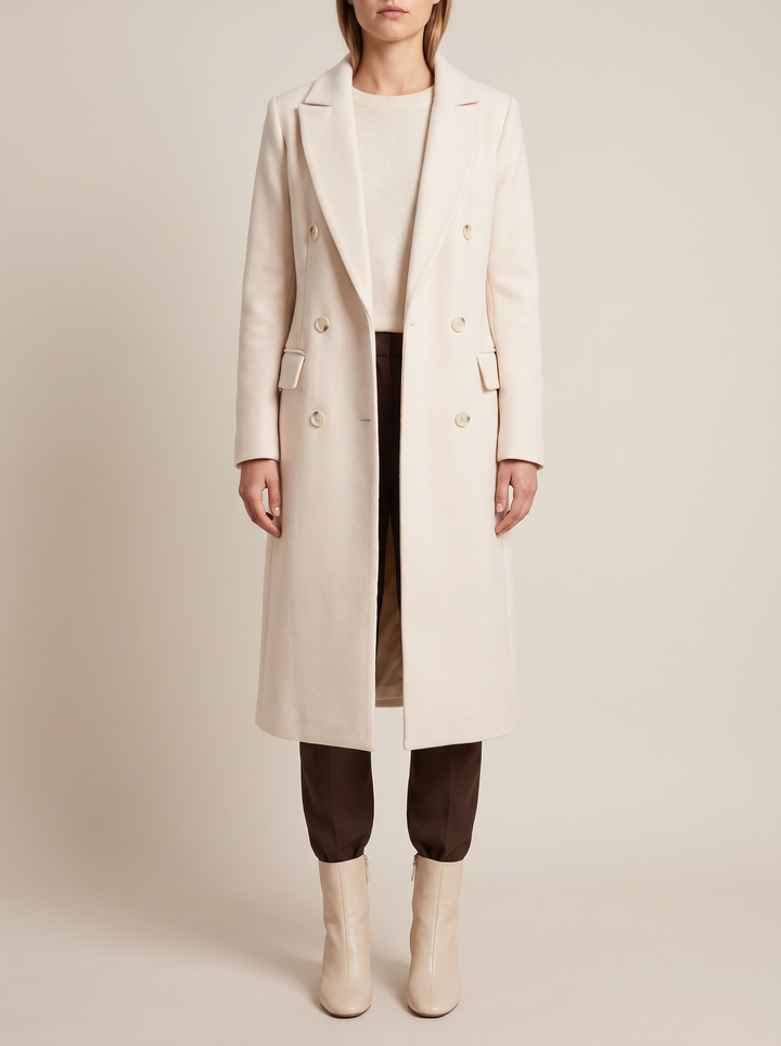 Ines coat, cream, front view