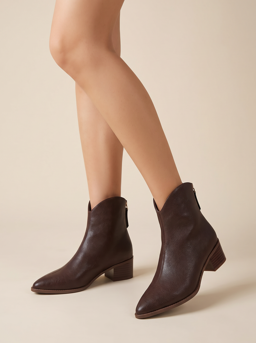 Kensley ankle boots, brown, front view