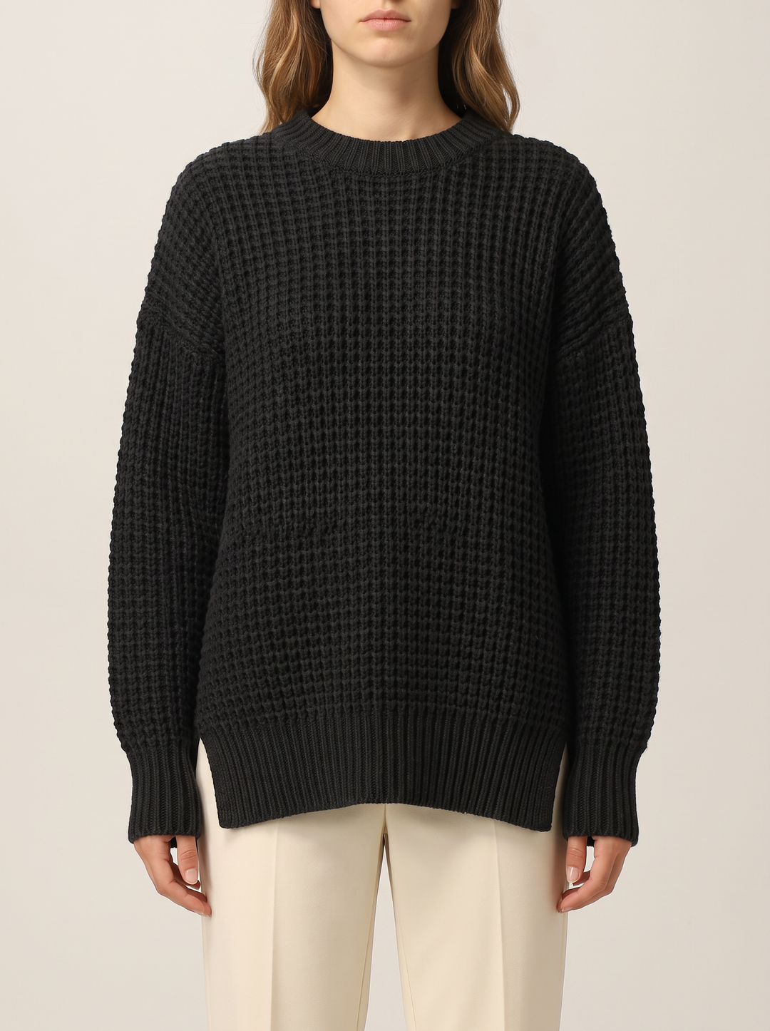 La Vida knit sweater, black, front view