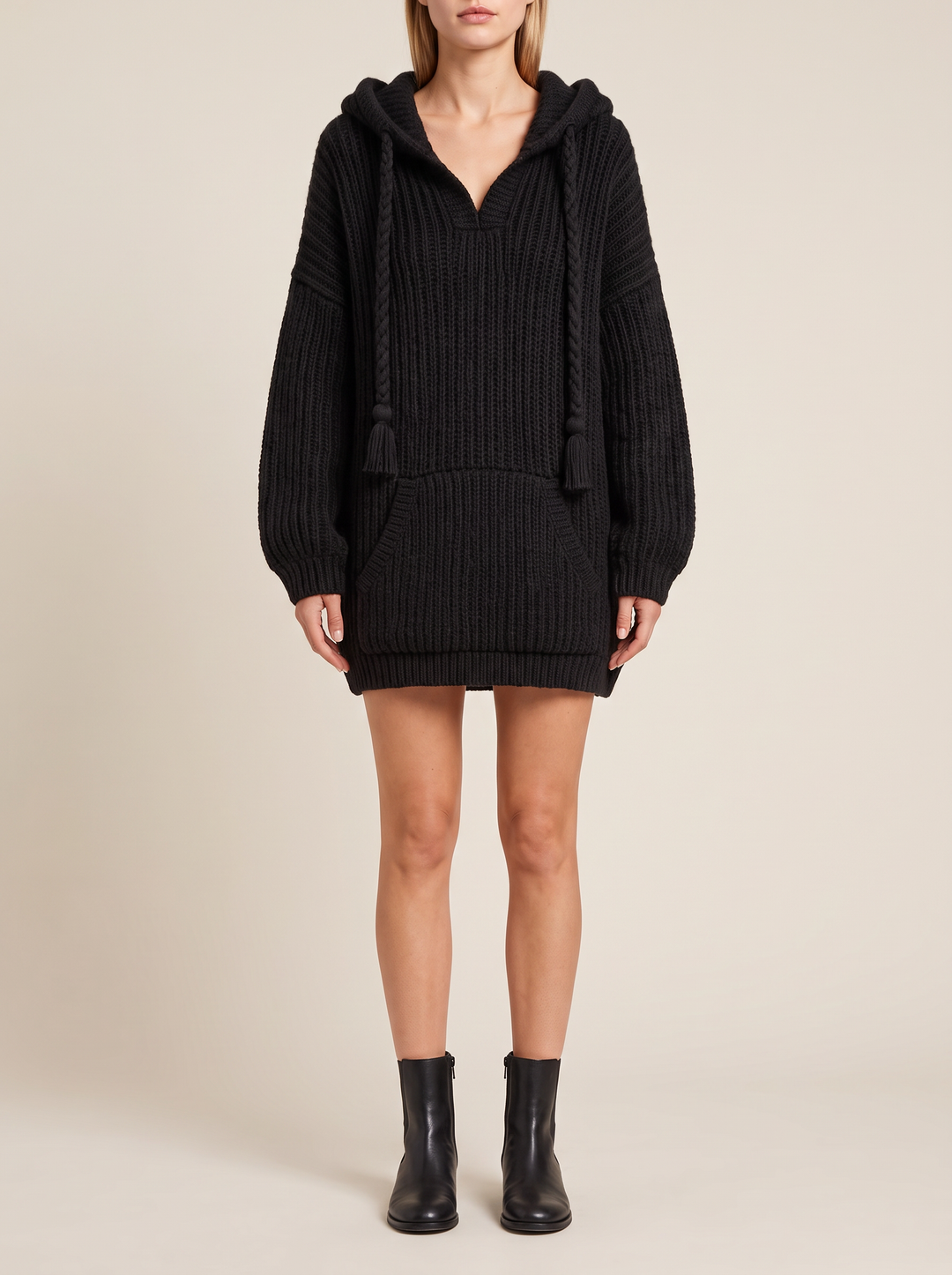Nyla hoodie, black, front view