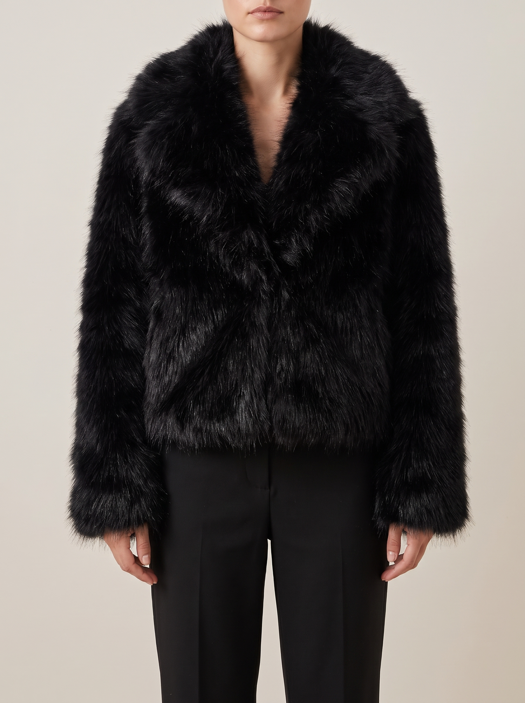 Morgan coat, black, front view
