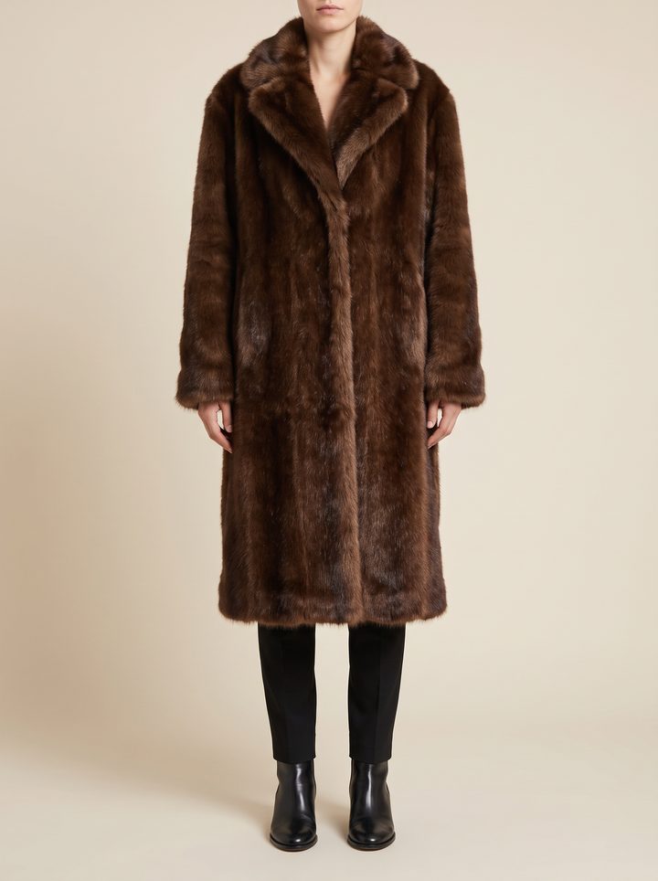 Louise coat, brown, front view