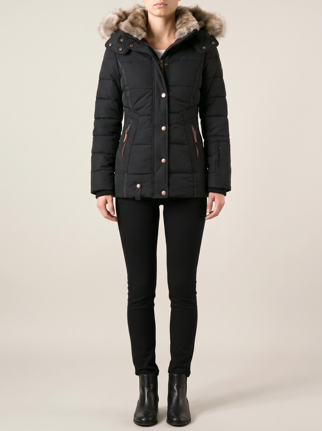 Leonie parka, black, front view