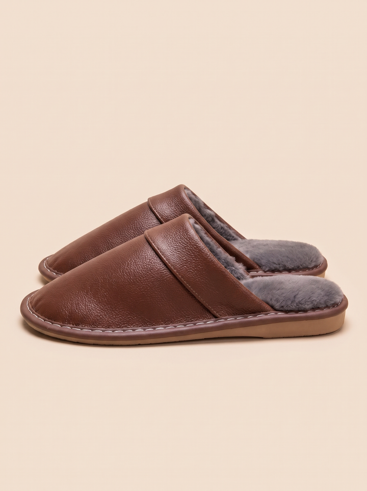 Robert slippers, brown, side view