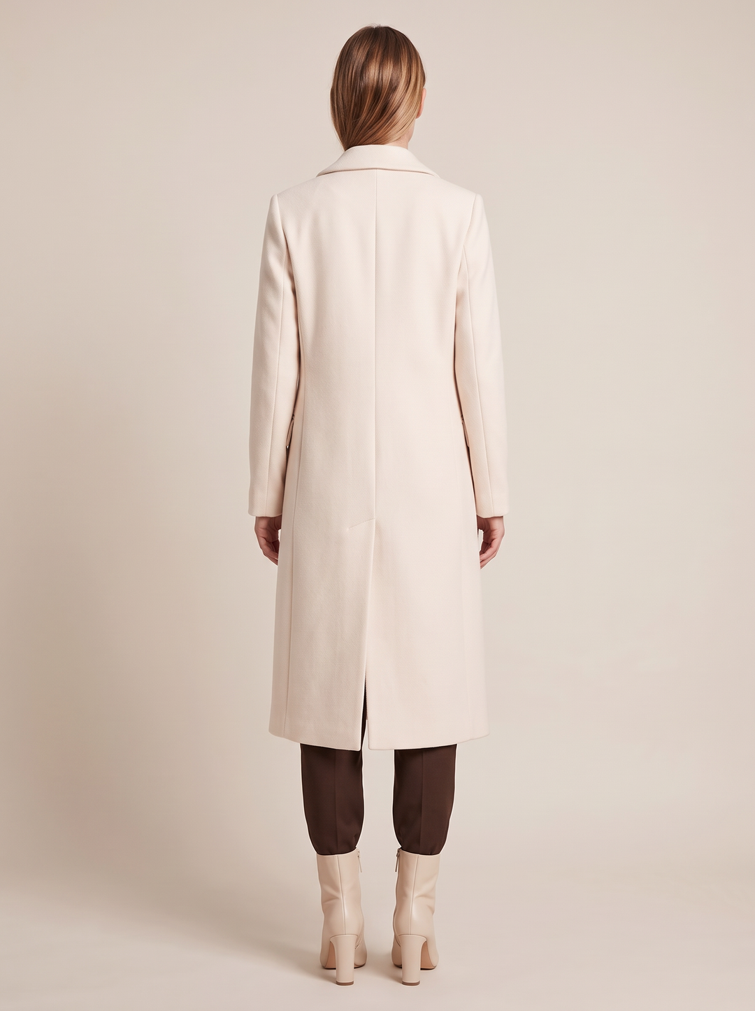 Ines coat, cream, back view