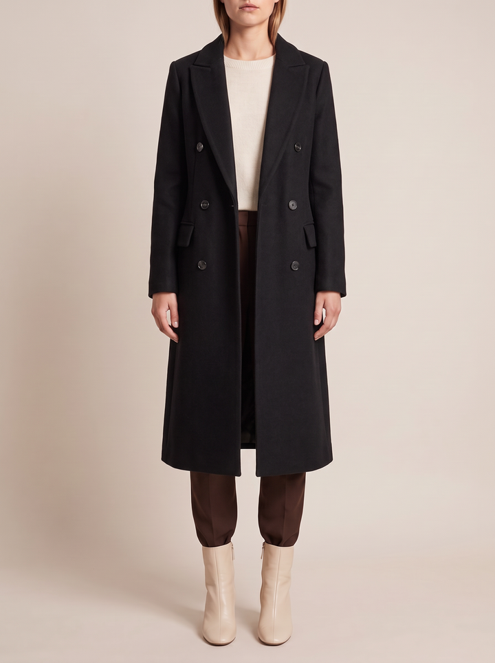 Ines coat, black, front view
