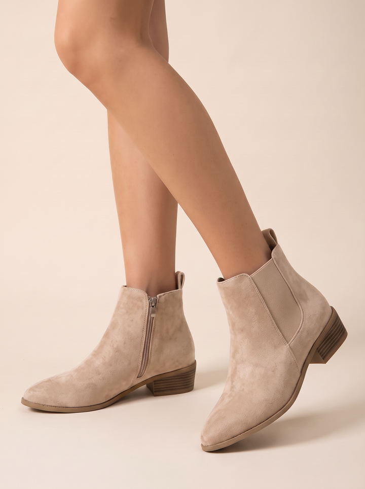Anica chelsea boots, beige, front view