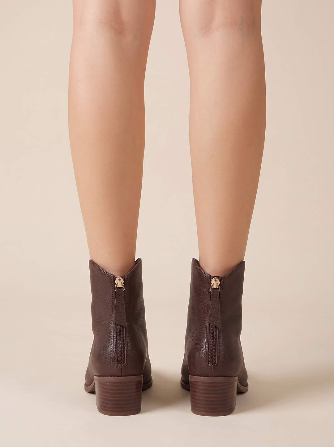 Kensley ankle boots, brown, back view