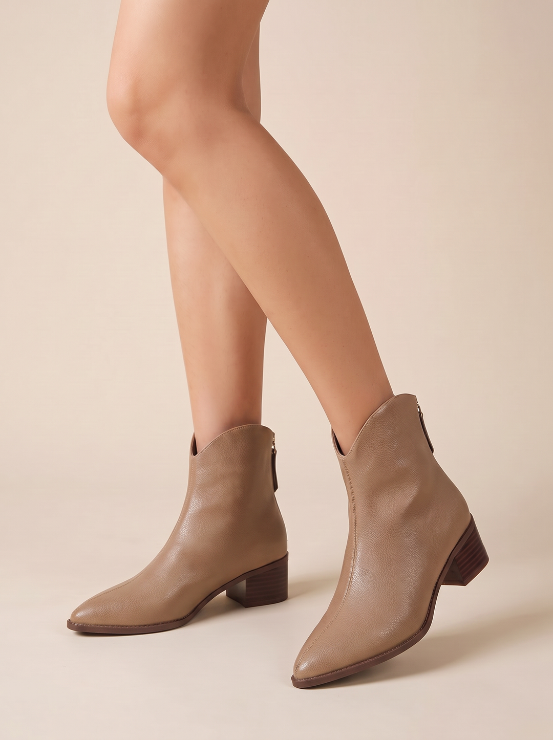 Kensley ankle boots, beige, front view