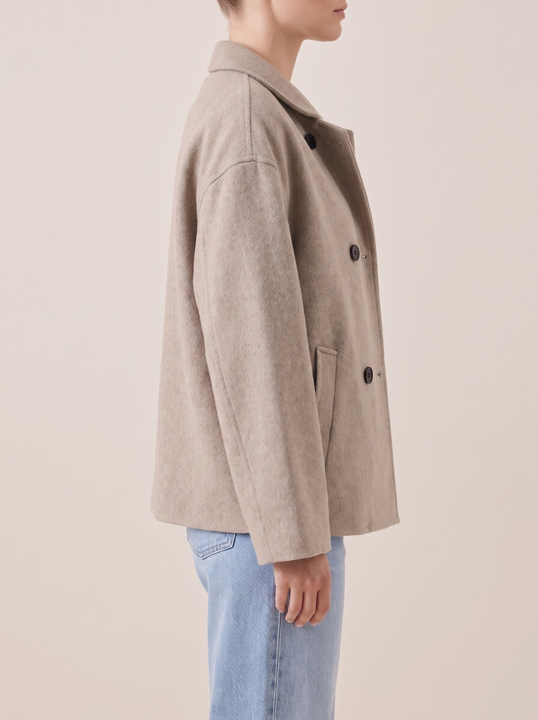 Nell shirt jacket, khaki, side view