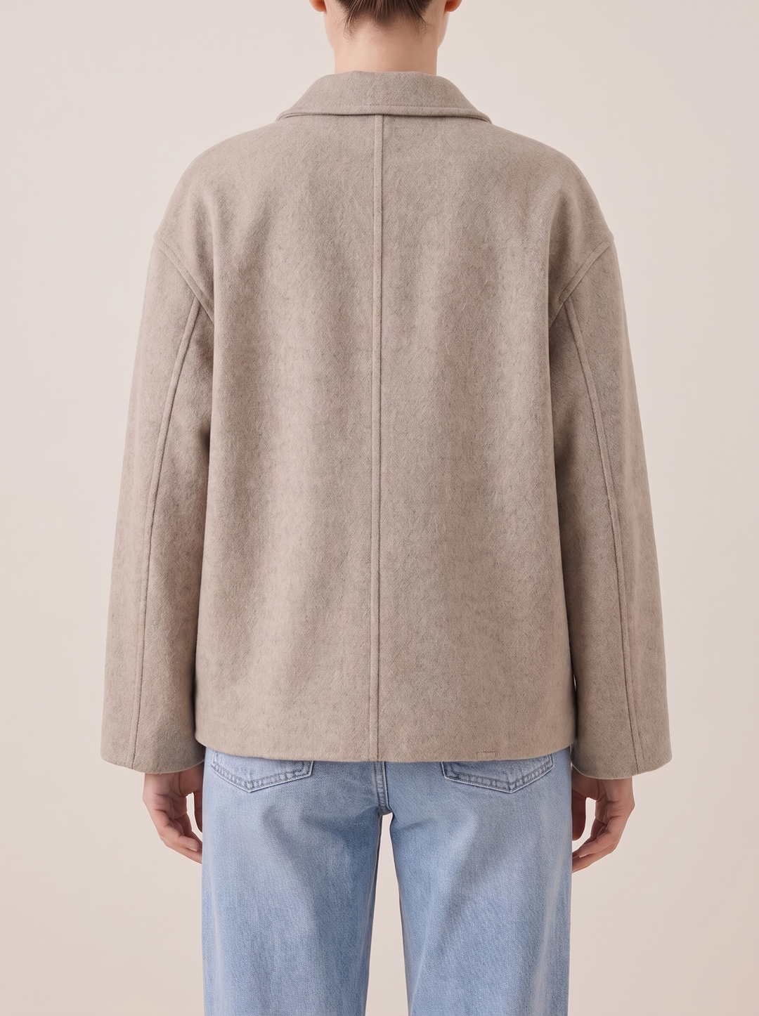 Nell shirt jacket, khaki, back view
