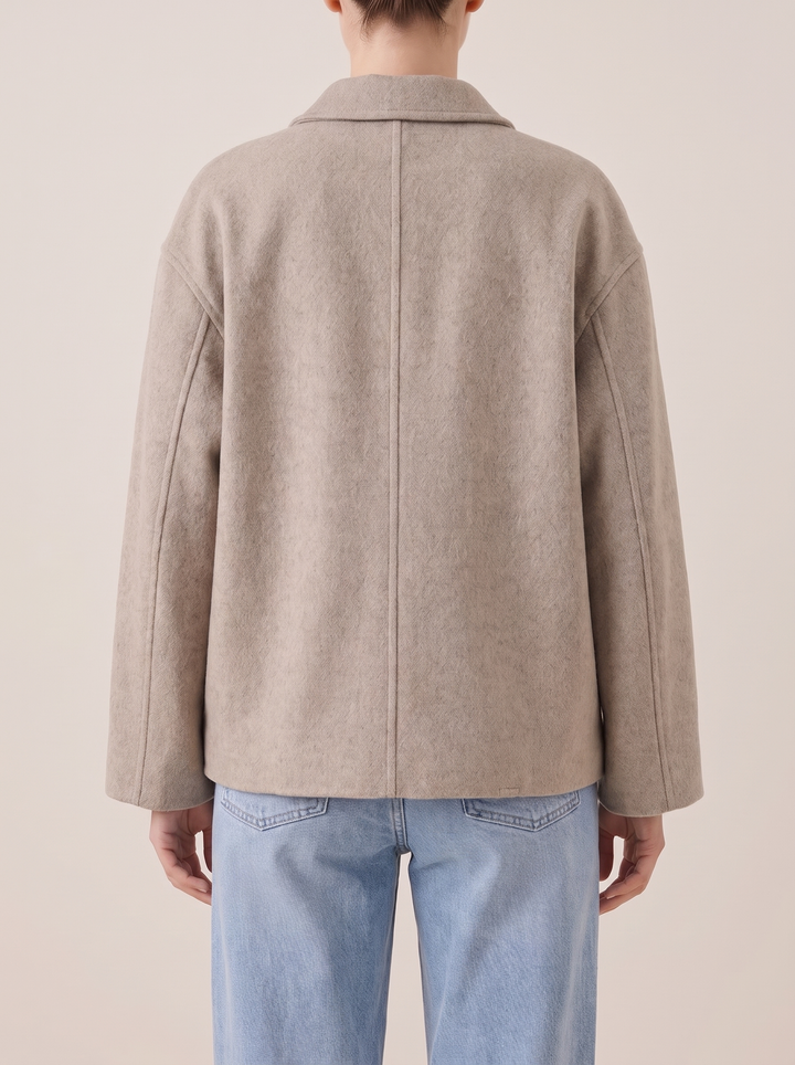 Nell shirt jacket, khaki, back view