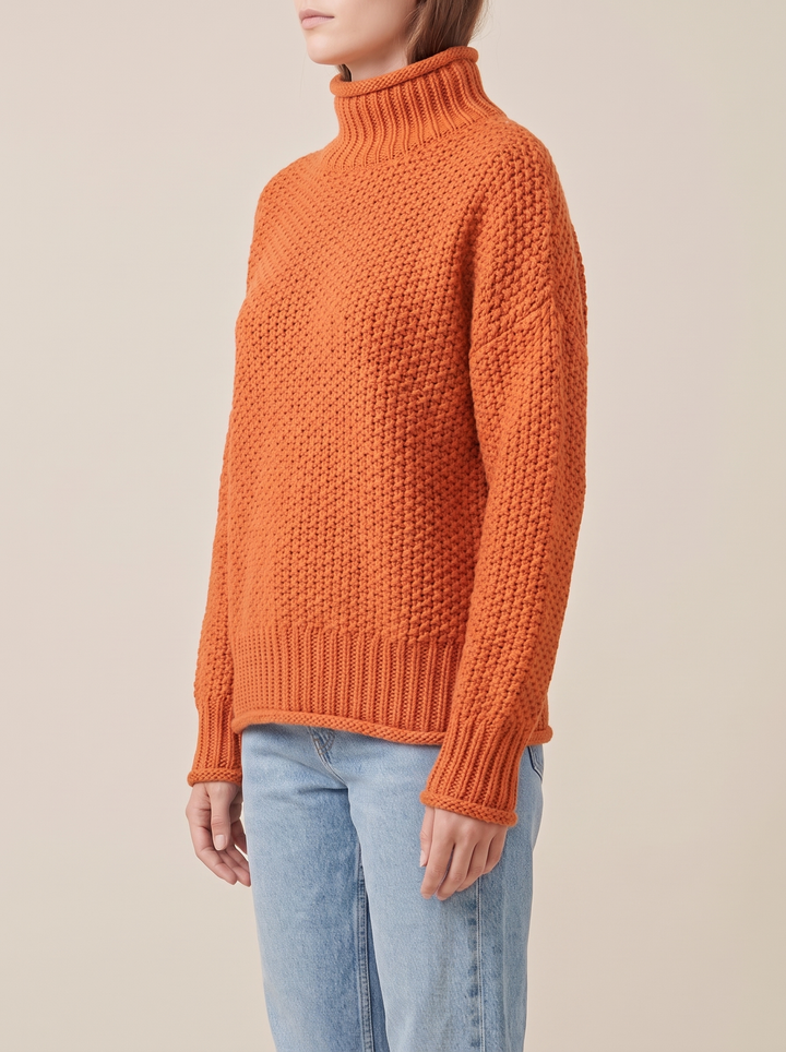 Maja turtleneck sweater, orange, side view
