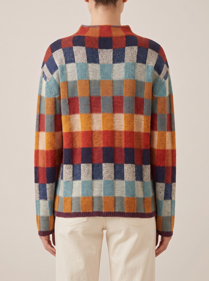 Thea knit sweater, multicolor, back view