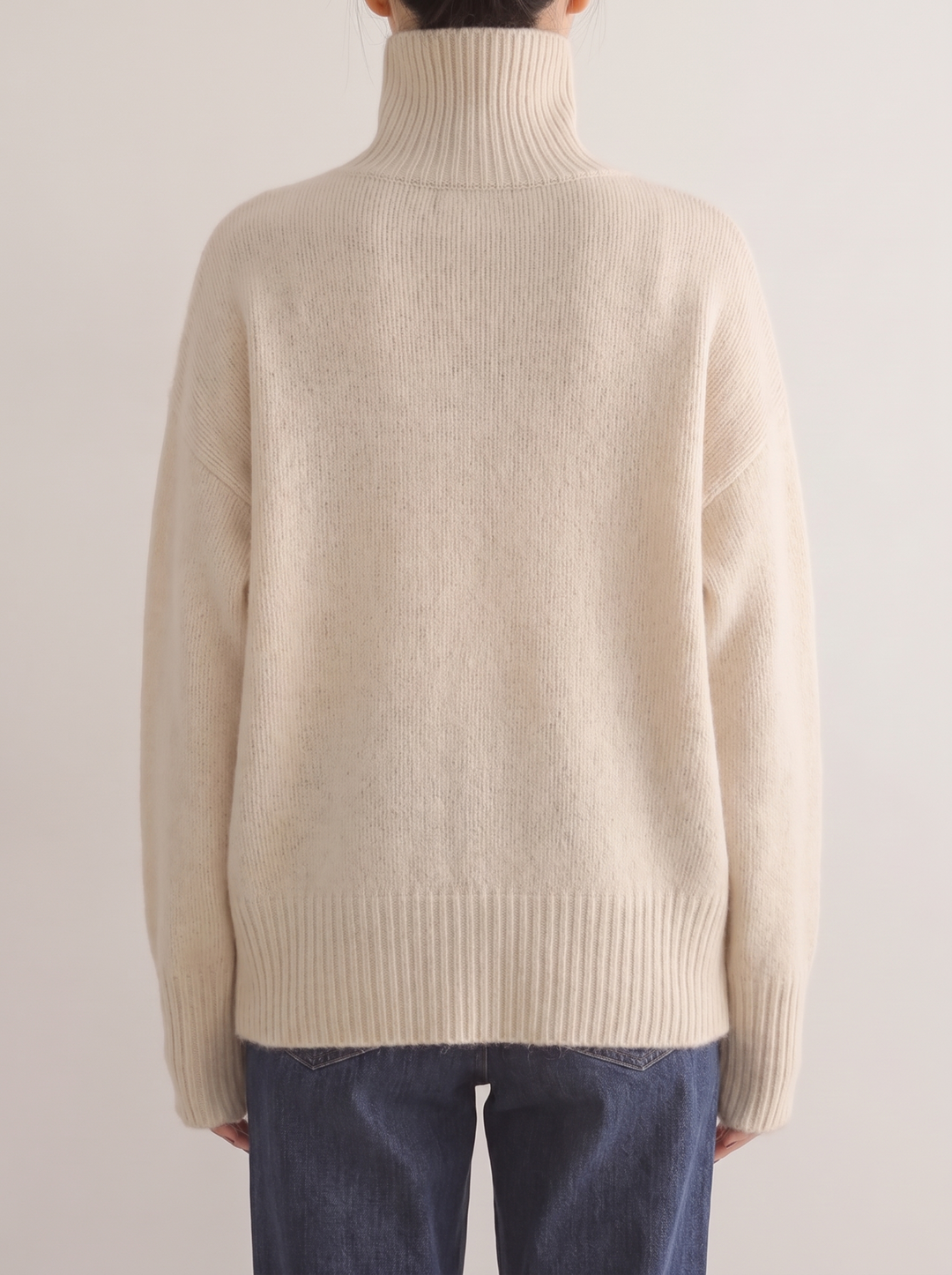 Seraphina turtleneck sweater, beige, back view