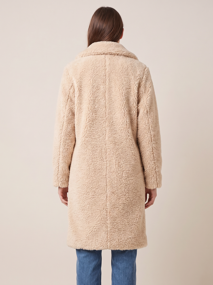 Isla coat, cream, back view