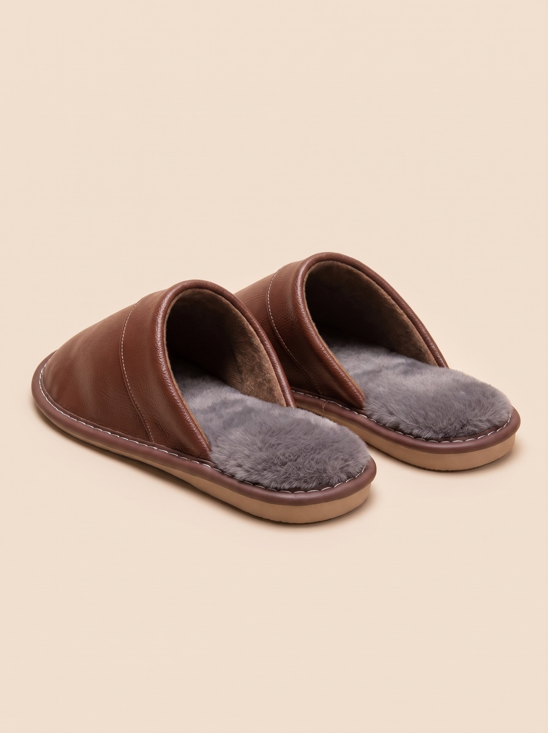 Robert slippers, brown, back view
