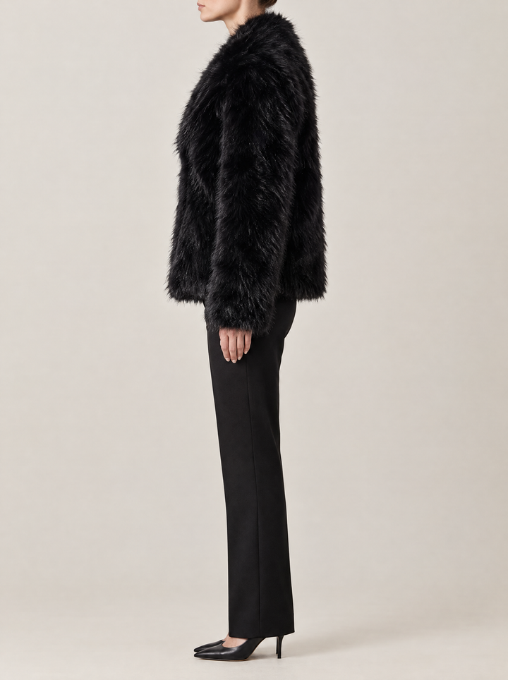 Morgan coat, black, side view