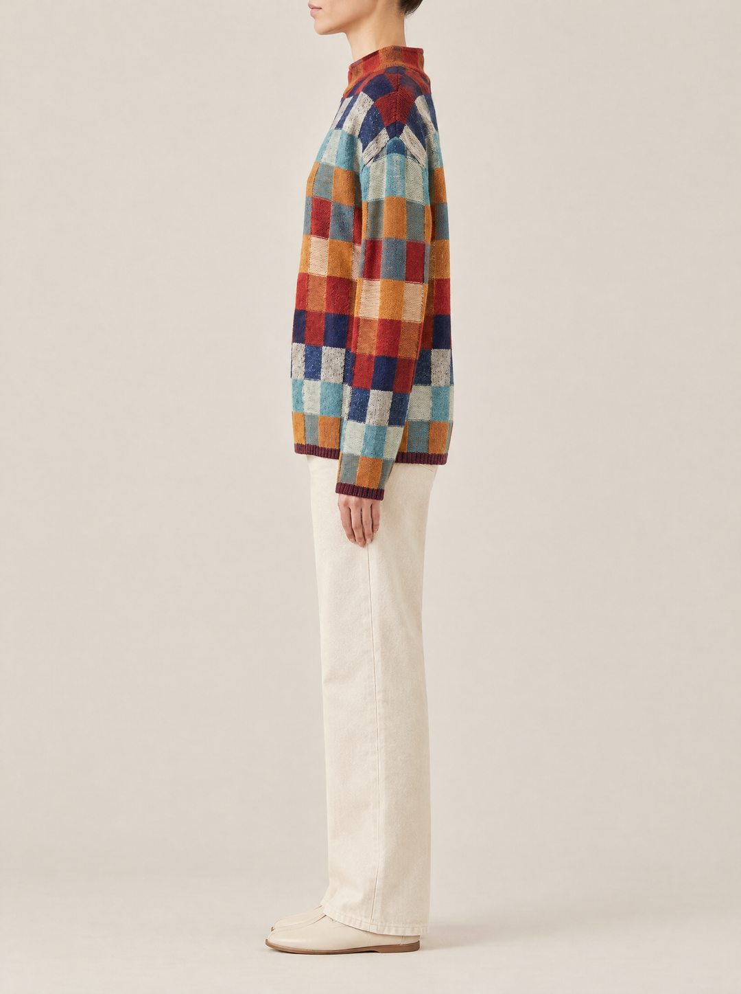 Thea knit sweater, multicolor, side view