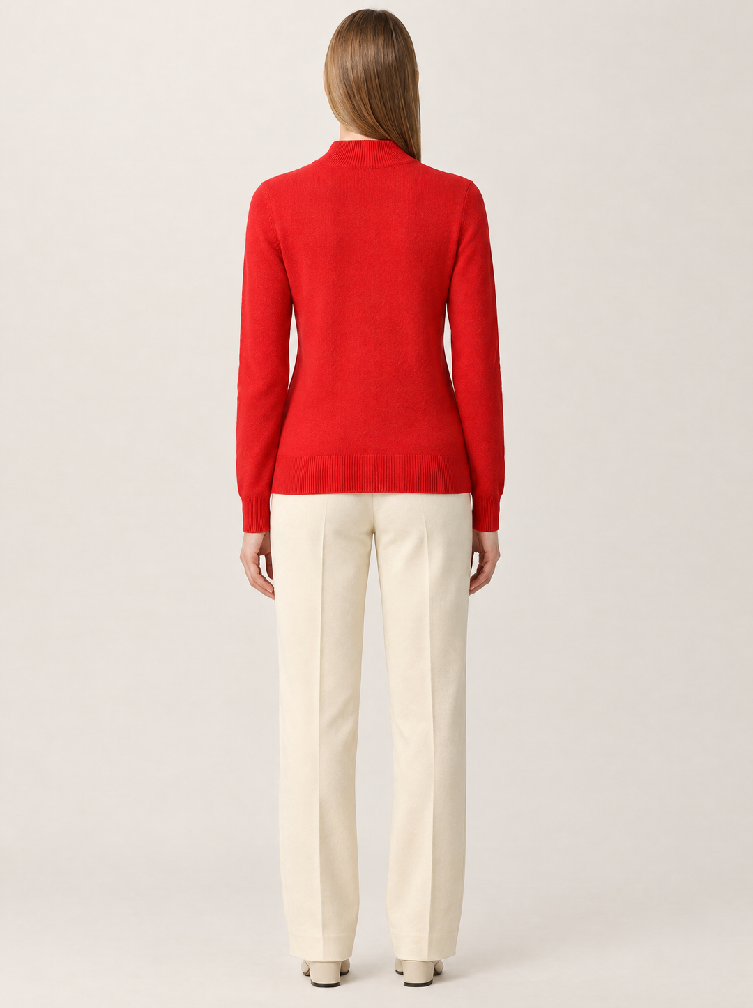Evelina knit sweater, red, back view
