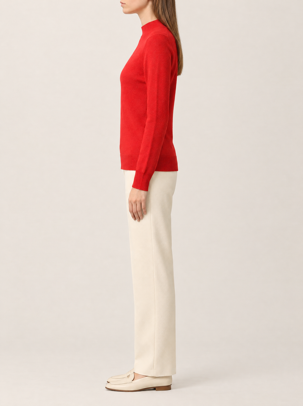 Evelina knit sweater, red, side view