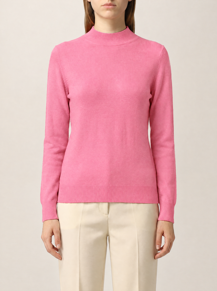 Evelina knit sweater, pink, front view