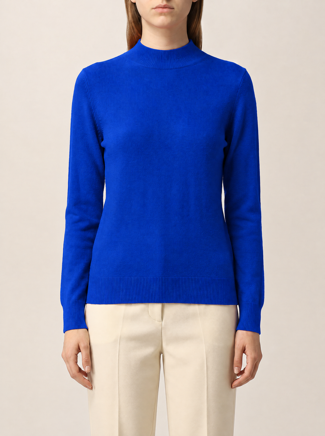 Evelina knit sweater, royal blue, front view
