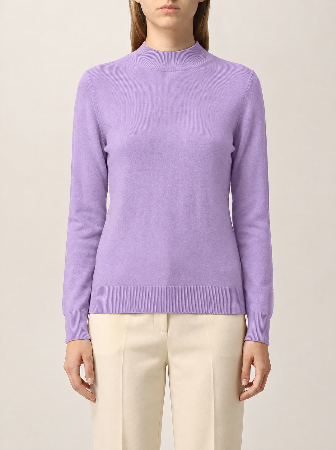 Evelina knit sweater, lavender, front view