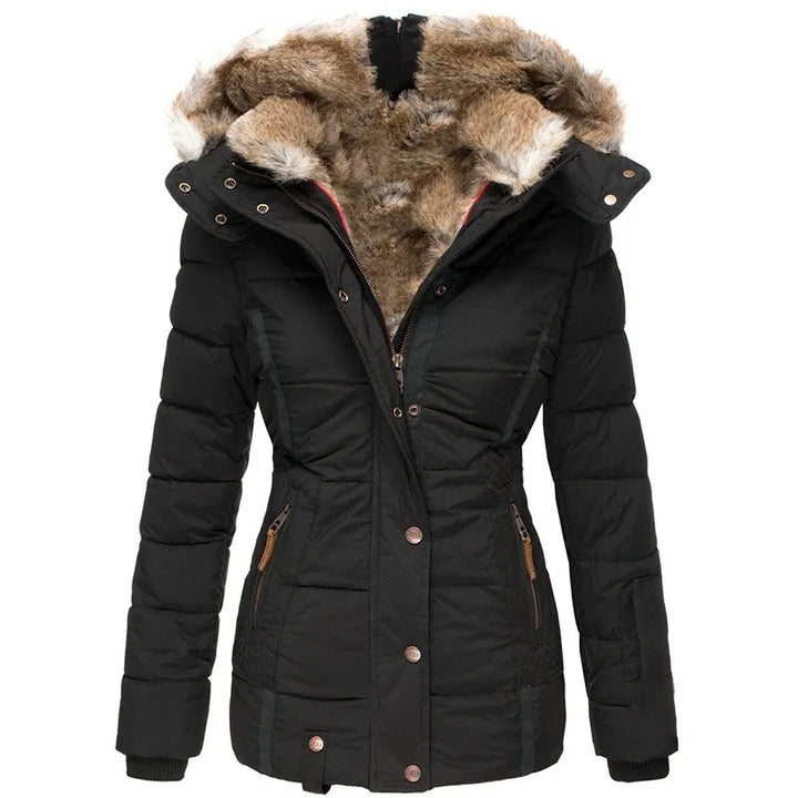 Leonie | Quilted Winter Parka with Faux Fur Hood