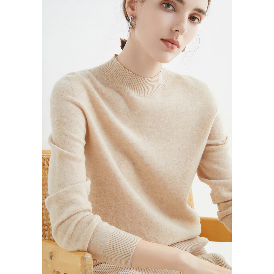Evelina | Soft Mock Neck Knit Sweater