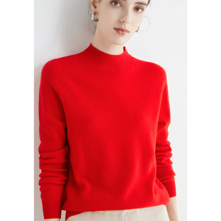 Evelina | Soft Mock Neck Knit Sweater