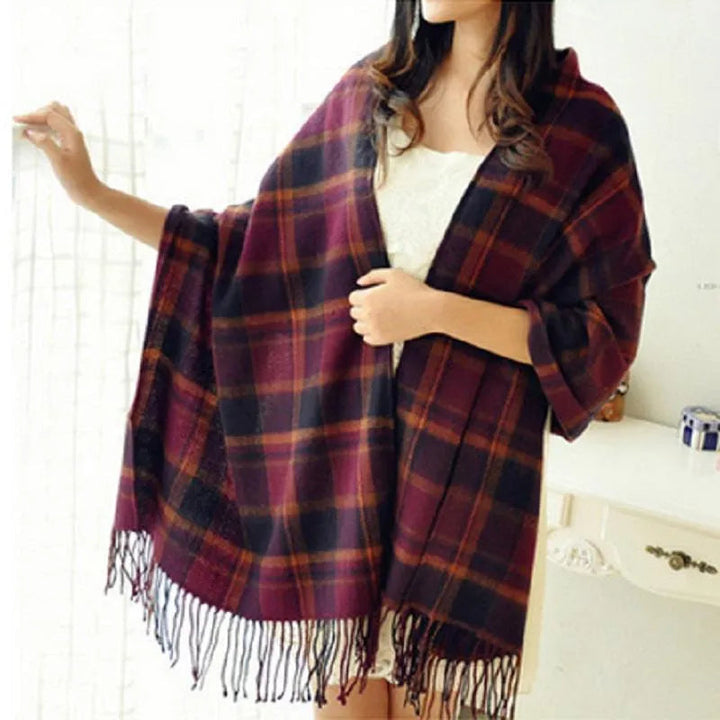 Coleen | Oversized Checked Blanket Scarf