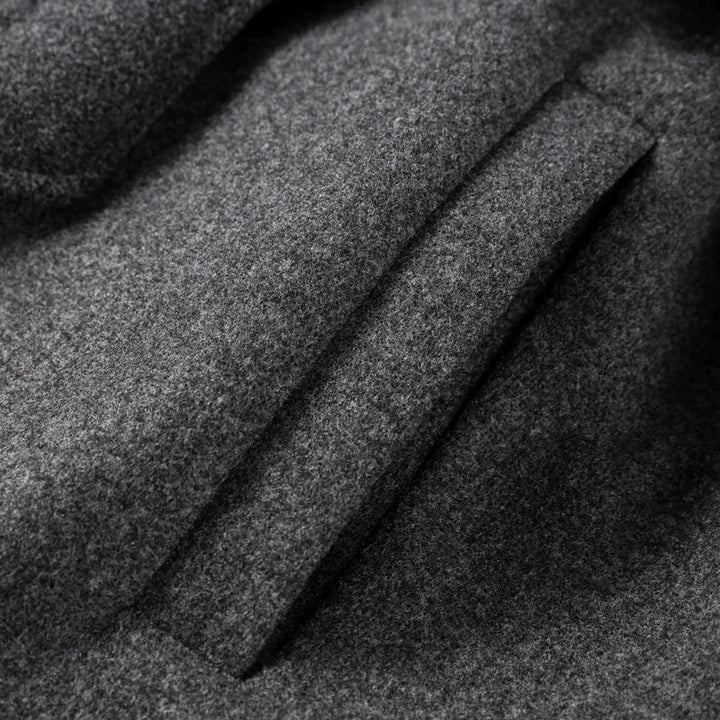 Alicia | Long Belted Wool Coat with Notch Lapels