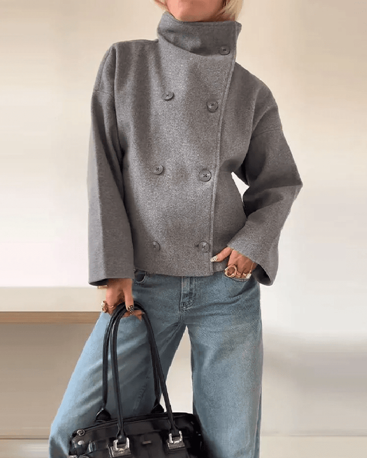 Clarissa | Short Wool Coat with Stand Collar