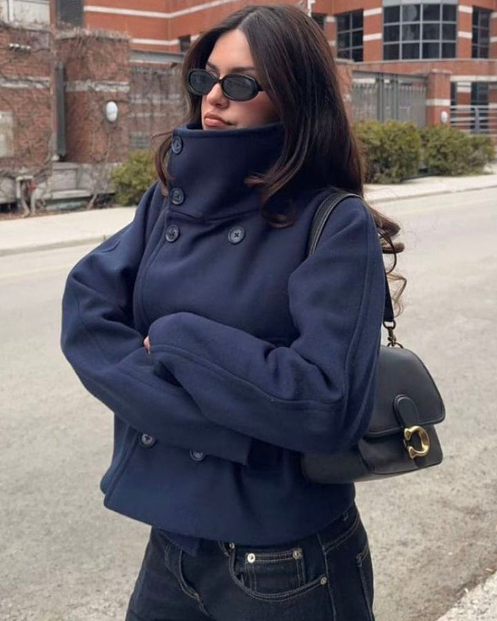 Clarissa | Short Wool Coat with Stand Collar