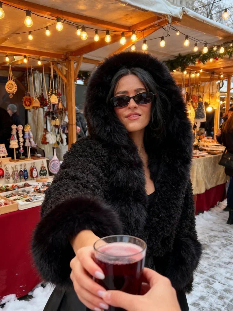 Henna | Faux Fur Coat with Oversized Hood
