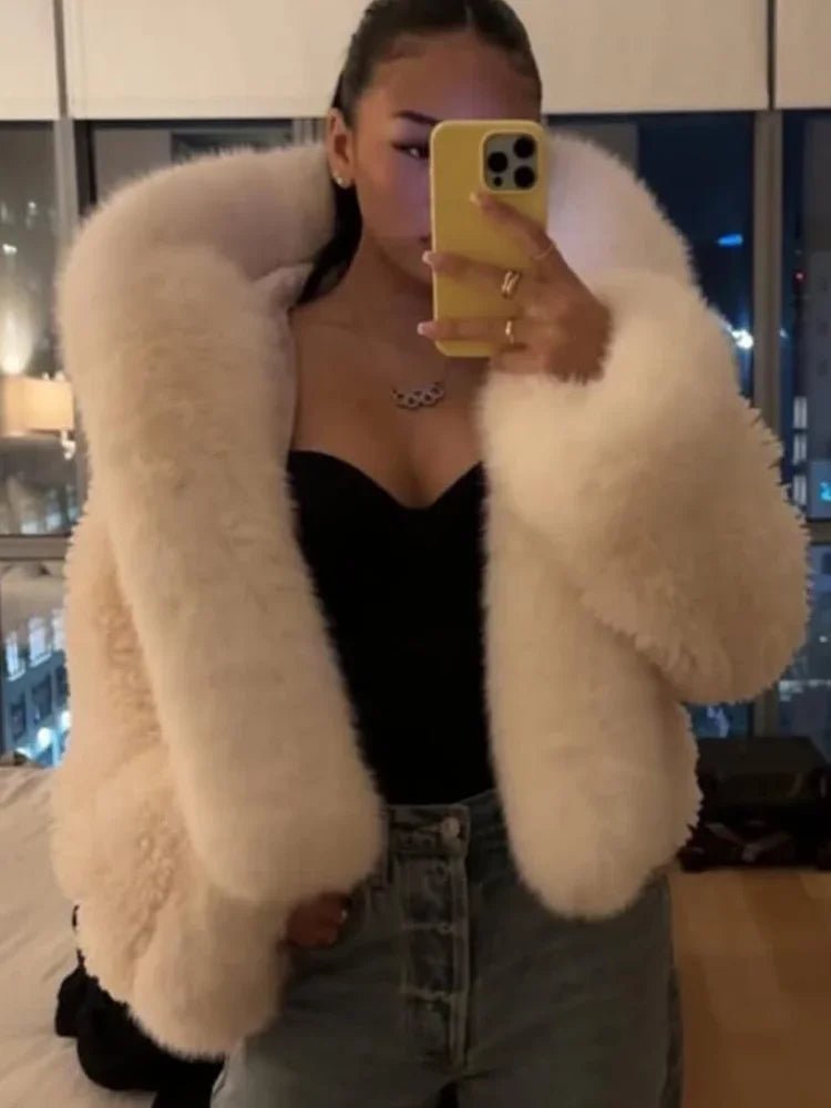 Henna | Faux Fur Coat with Oversized Hood