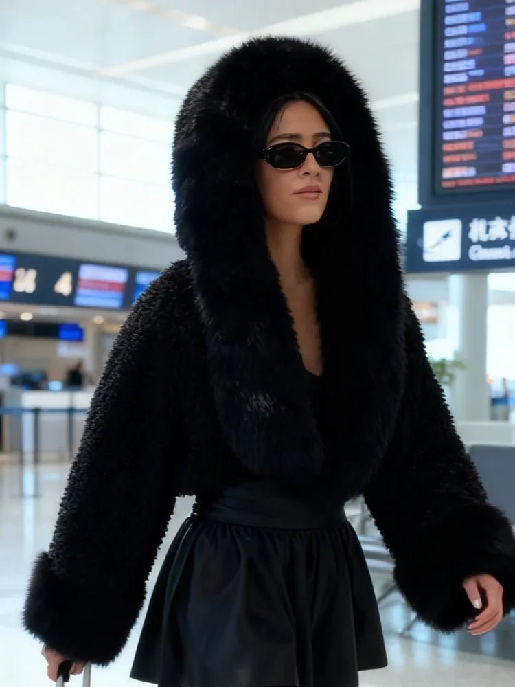 Henna | Faux Fur Coat with Oversized Hood