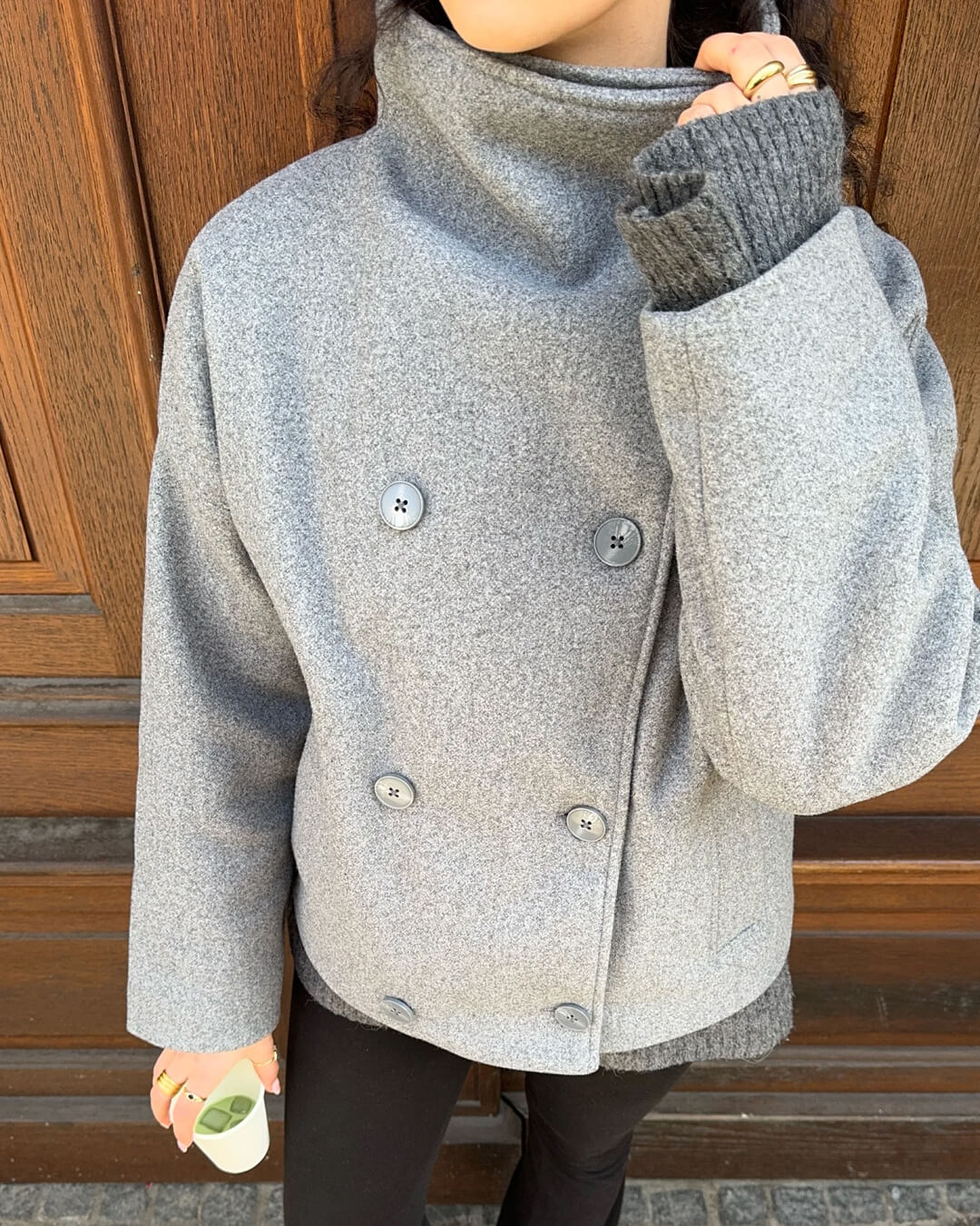 Clarissa | Short Wool Coat with Stand Collar