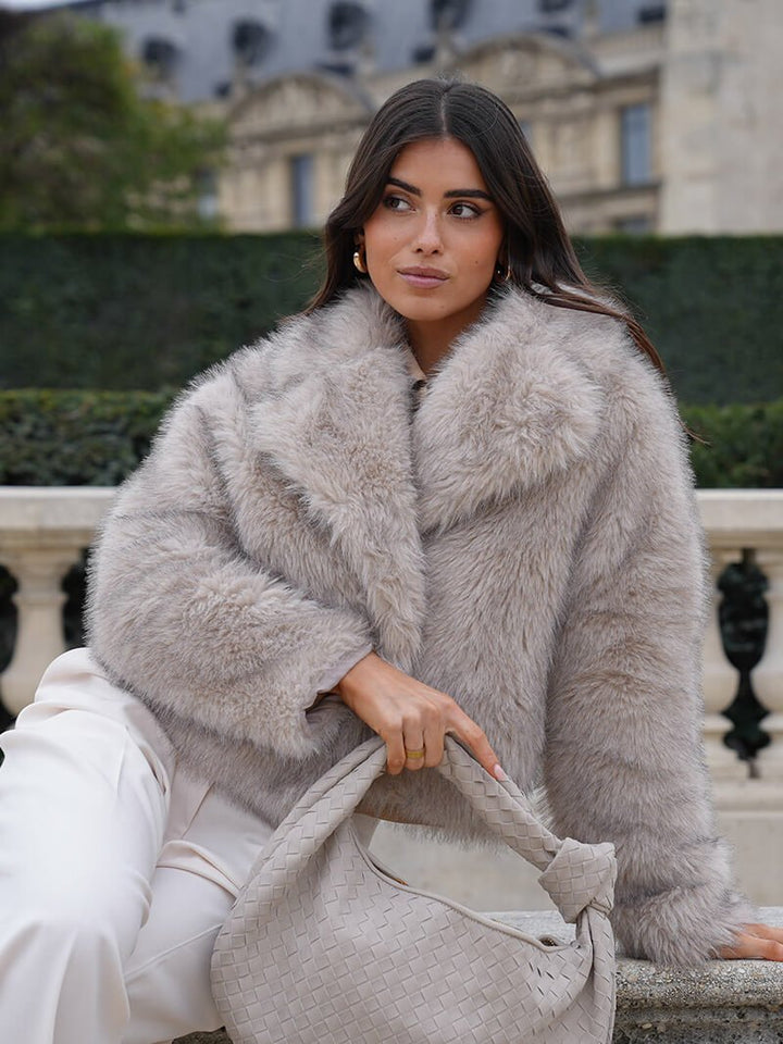 Jenna | Faux Fur Coat with Open Front
