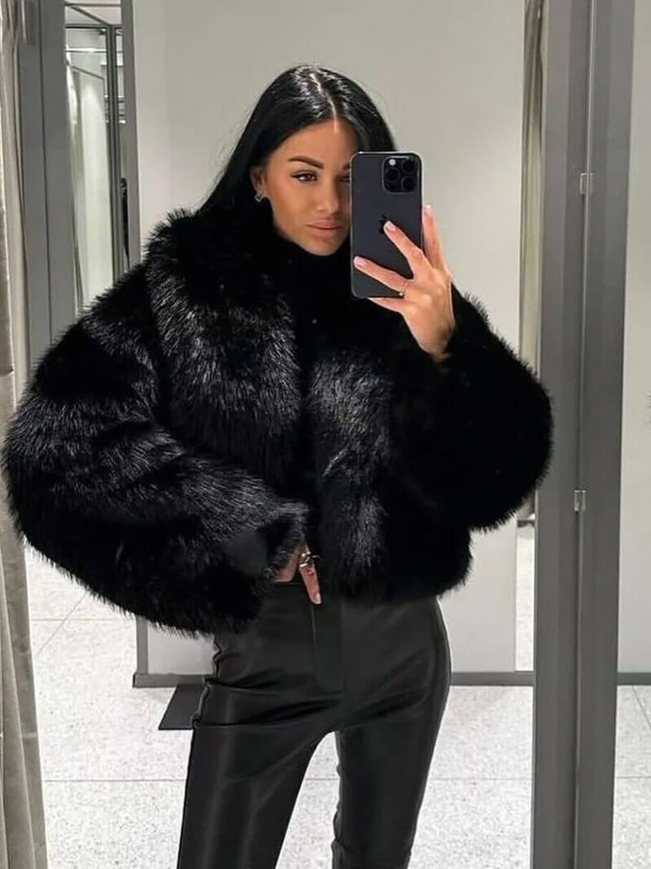 Jenna | Faux Fur Coat with Open Front