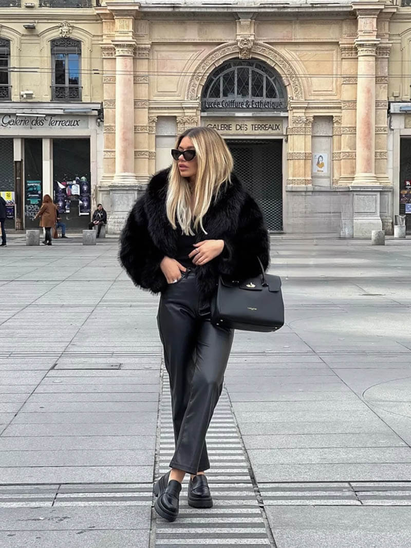 Jenna | Faux Fur Coat with Open Front